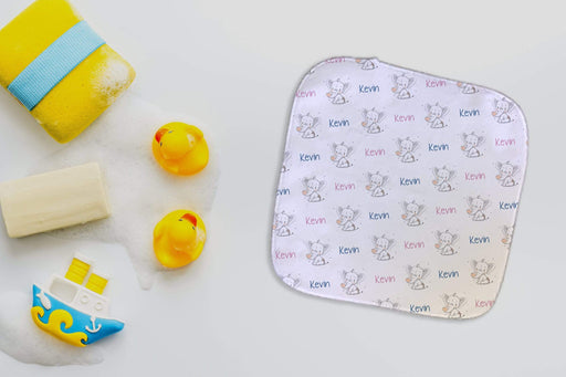 Personalized Baby Elephant Design Microfiber Wash Cloth