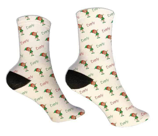 Personalized Elf Girl Christmas Design Socks