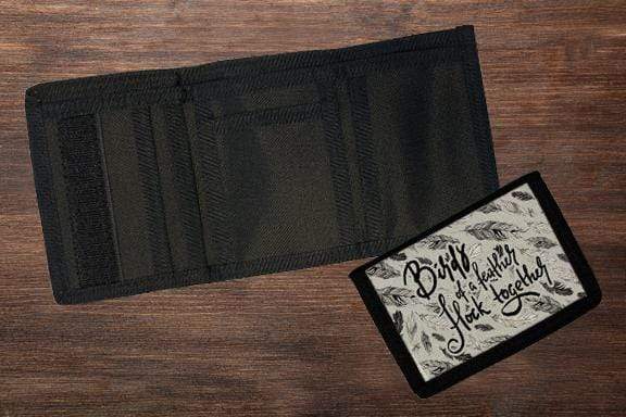 Feather Design Tri-Fold Nylon Wallet