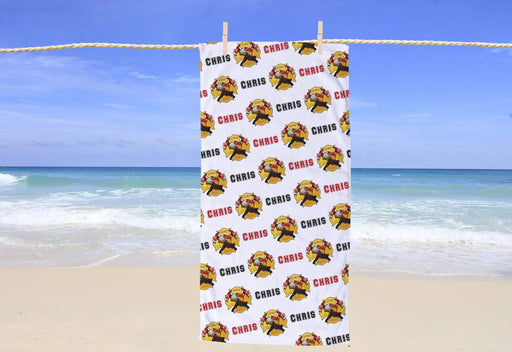 Personalized Firefighter Design Beach Towel
