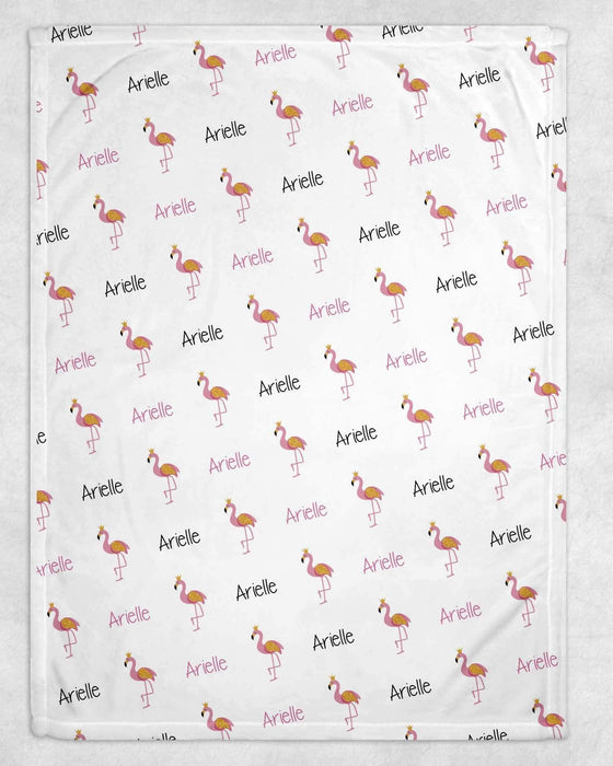 Personalized Flamingo Design Soft Micro Fleece Blanket
