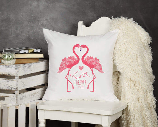 Flamingo Valentine Design Throw Pillow
