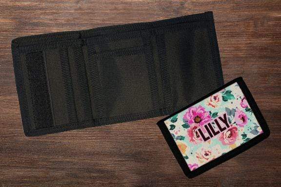 Personalized Floral Design Tri-Fold NylonWallet