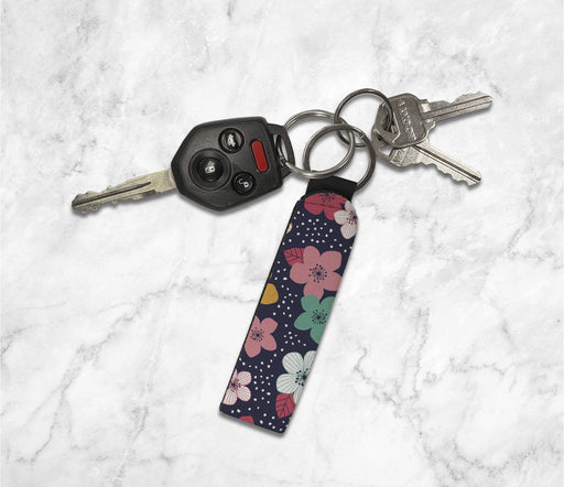 Flowers Design Keychain Wristlet