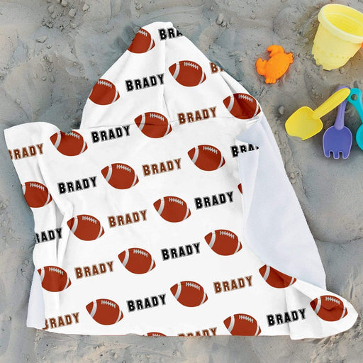Personalized Football Design Microfiber Hooded Towel