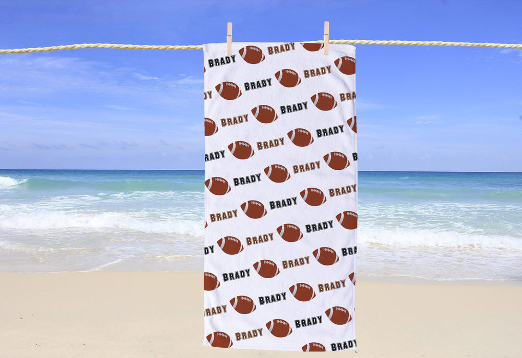 Personalized Football Design Beach Towel