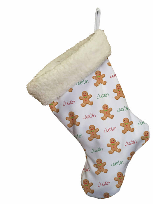 Personalized Gingerbread Boy Design Christmas Stocking