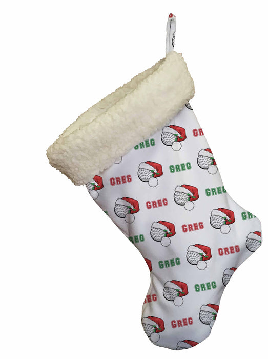 Golf Personalized Christmas Stocking - Potter's Printing
