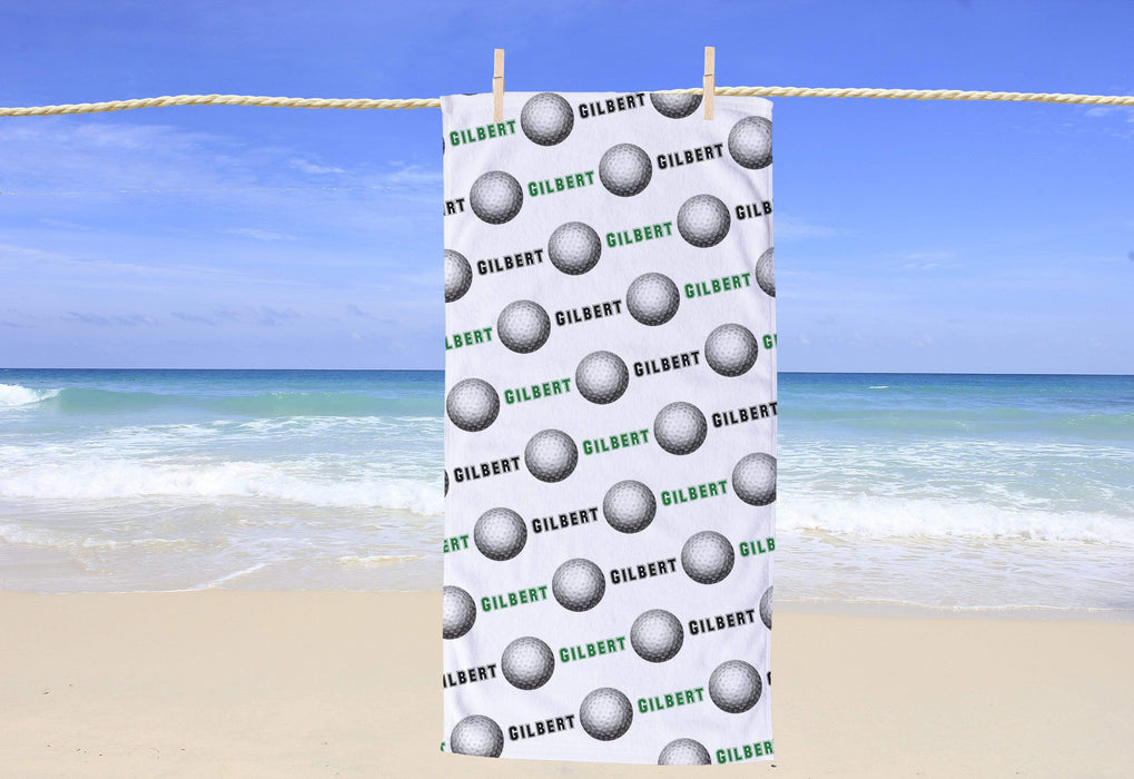 Personalized Golf Design Beach Towel