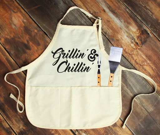 Grillin' & Chillin' Personalized Apron - Potter's Printing