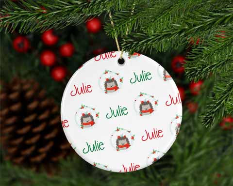 Personalized Hedgehog Christmas Ornament