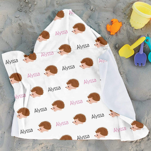 Personalized Cute Hedgehog Design Microfiber Hooded Towel