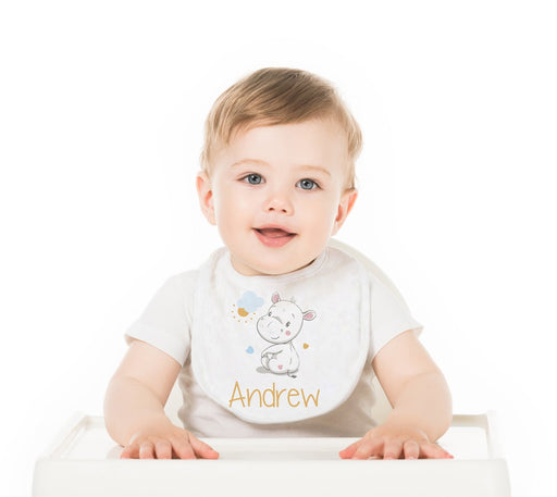 Hippo Personalized Baby Bib - Potter's Printing