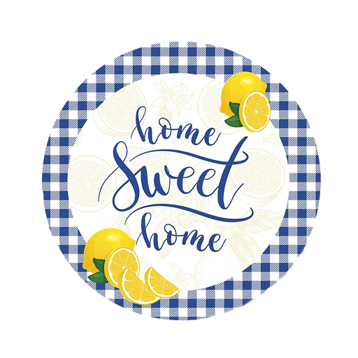 'Home Sweet Home Lemon Design' Decorative Door Sign