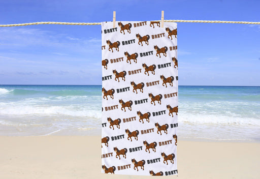 Personalized Horse Design Beach Towel
