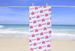 Personalized I Love Cheer Design Beach Towel