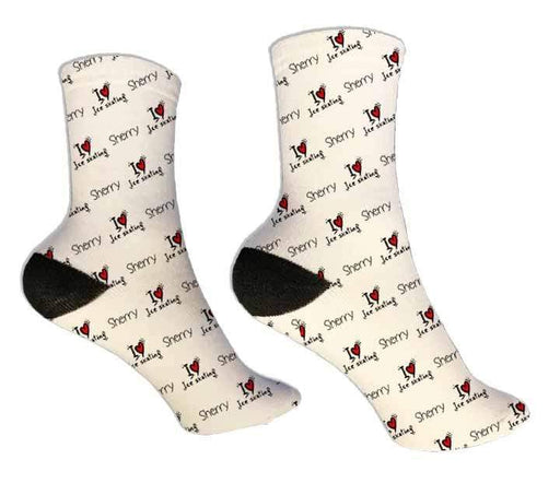 Personalized I Love Ice Skating Design Socks