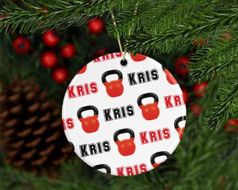Personalized Kettlebell Ornament