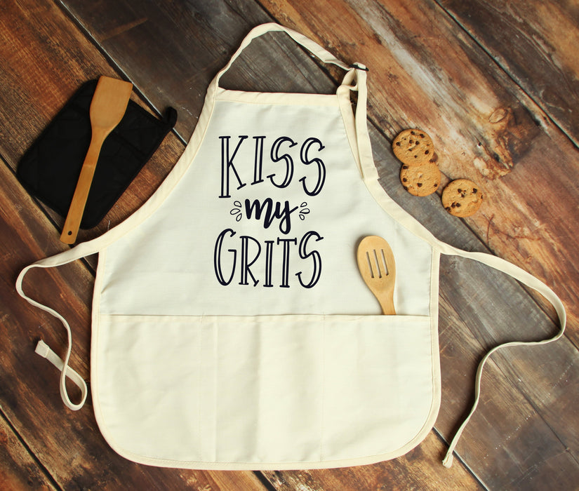 Kiss My Grits Personalized Apron - Potter's Printing