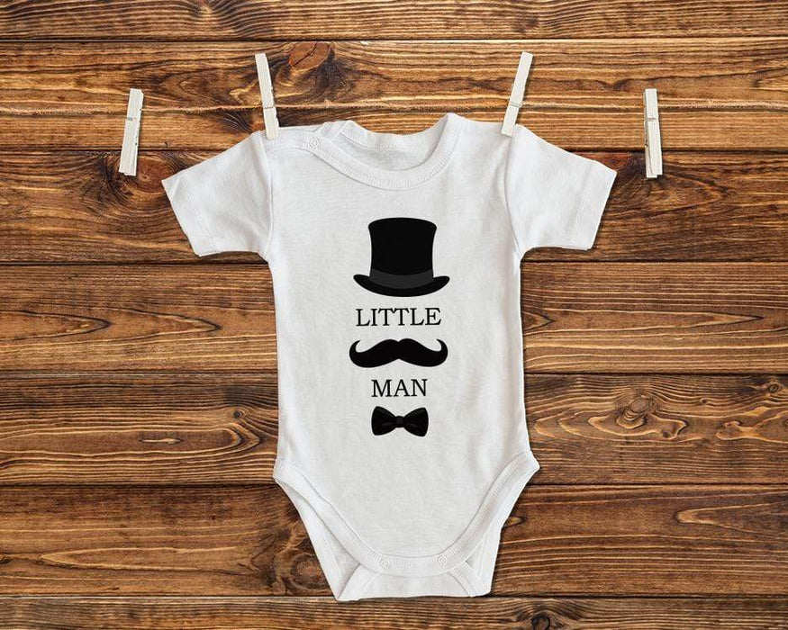 Little Man Mustache Design Baby Romper
