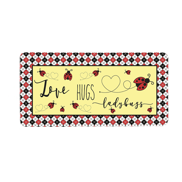 Love Hugs and Ladybugs Wreath Sign