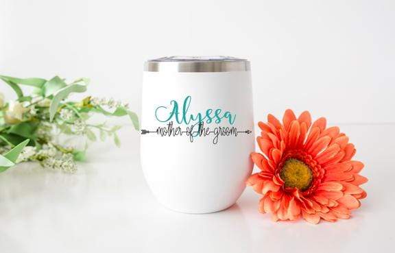 Personalized Mother of the Groom Design 12oz Stainless Steel Wine Tumbler