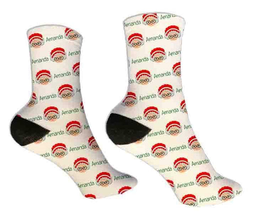 Personalized Mrs. Claus Christmas Design Socks