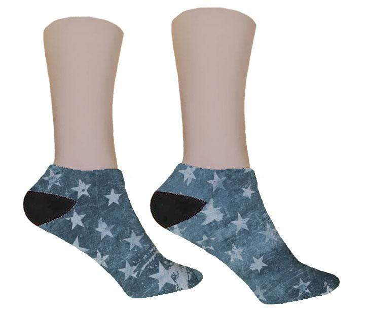 Blue Distressed Stars Socks - Potter's Printing