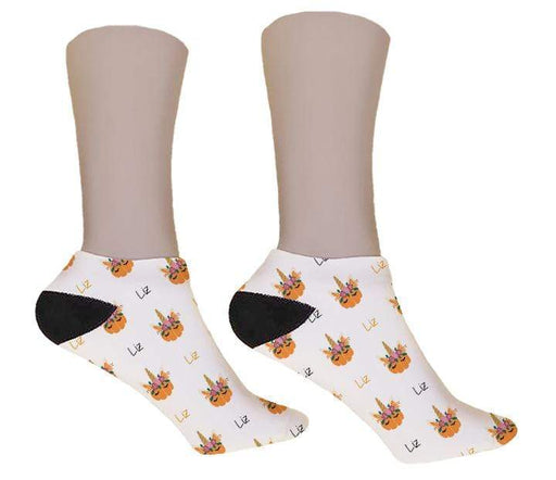 Unicorn Pumpkin Personalized Socks - Potter's Printing
