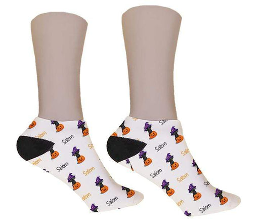 Black Cat Personalized Halloween Socks - Potter's Printing