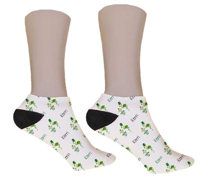 Flamingo Personalized St. Patrick's Day Socks - Potter's Printing