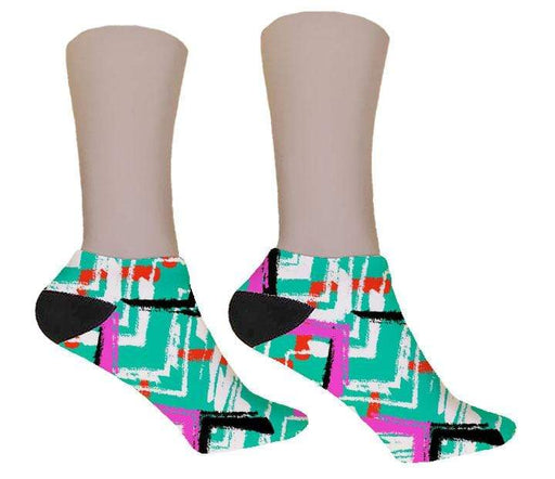 Green & Pink Zig Zag Socks - Potter's Printing