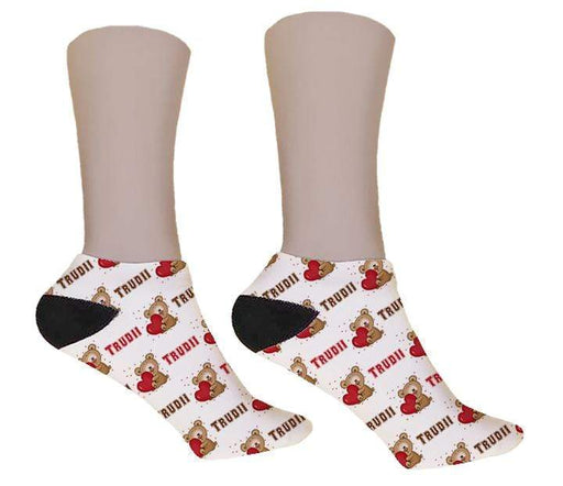 Teddy Bear Personalized Valentine Socks - Potter's Printing