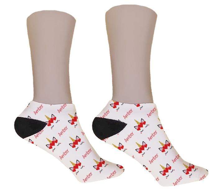 Unicorn Crown Personalized Valentine Socks - Potter's Printing
