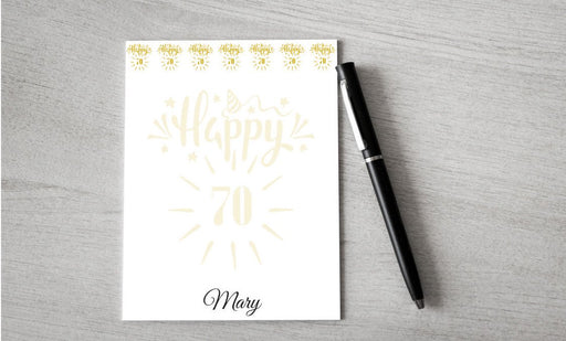 Personalized 70th Birthday Design Note Pad