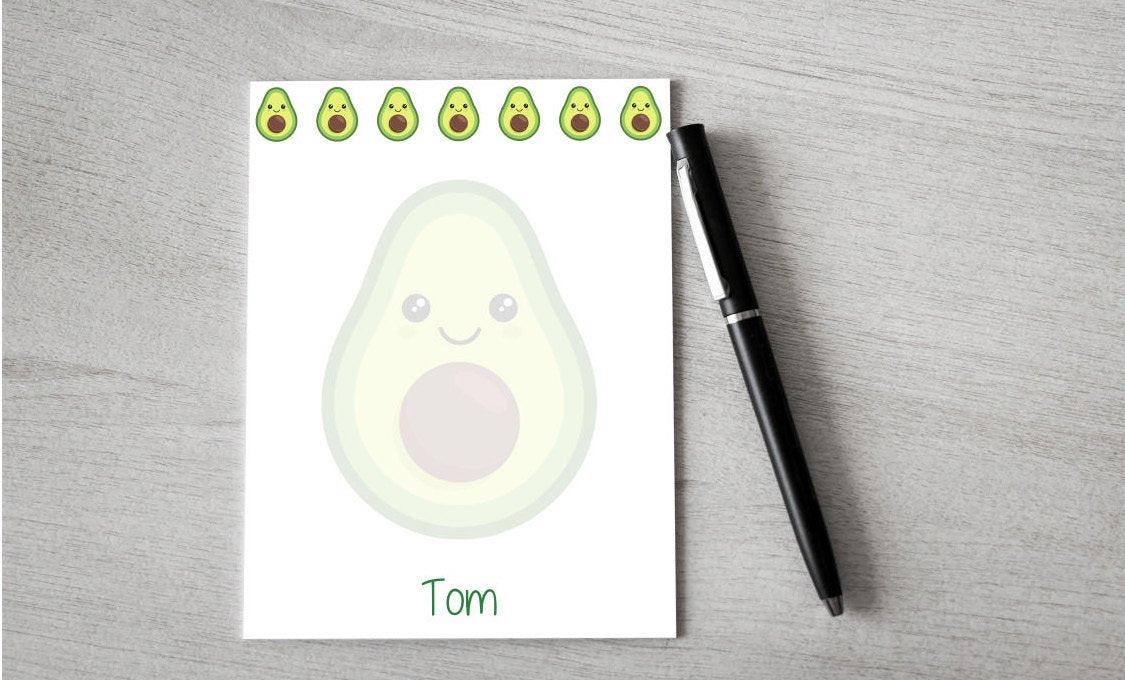 Personalized Avocado Design Note Pad