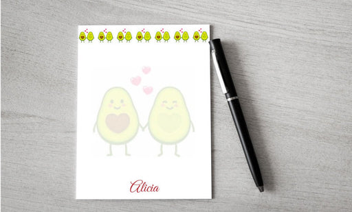 Personalized Valentine Avocado Design Note Pad