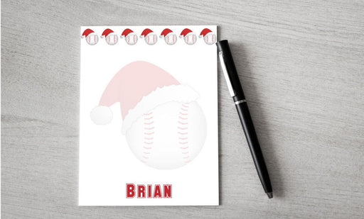 Personalized Christmas Baseball Design Note Pad