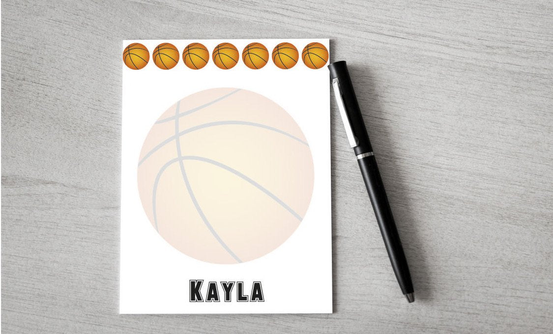 Personalized Basketball Design Note Pad — Potter's Printing