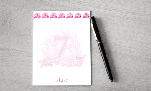 Personalized 7th Birthday Design Note Pad