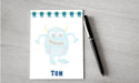 Personalized Blue Monster Design Note Pad