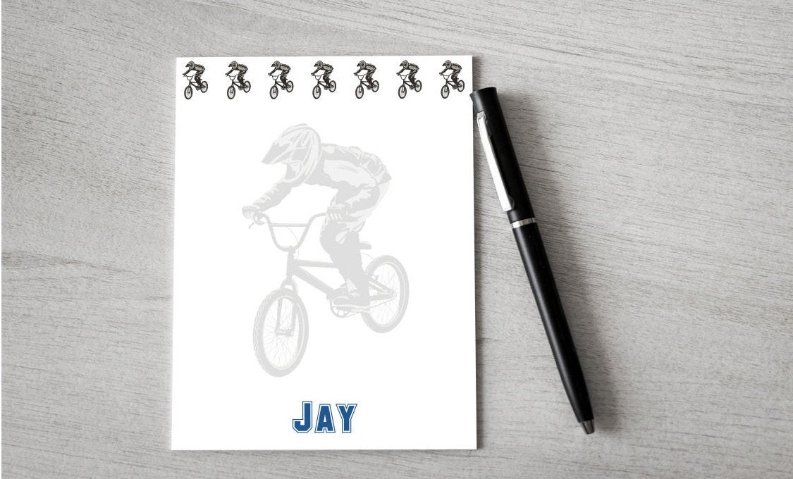 Personalized BMX Bike Design Note Pad — Potter's Printing