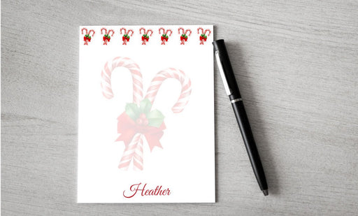 Personalized Candy Cane Design Note Pad