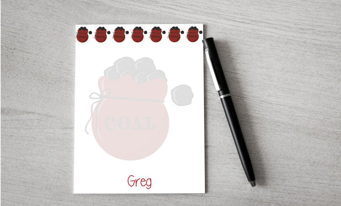 Personalized Coal Design Note Pad