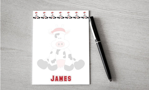 Personalized Christmas Cow Design Note Pad
