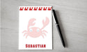 Personalized Crab Design Note Pad