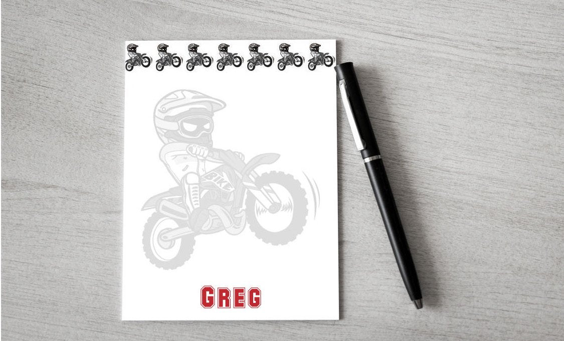 Personalized Dirt Bike Design Note Pad
