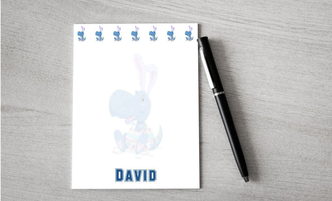 Personalized Easter Dinosaur Design Note Pad