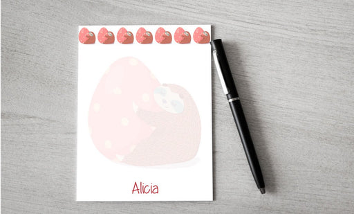 Personalized Easter Sloth Design Note Pad