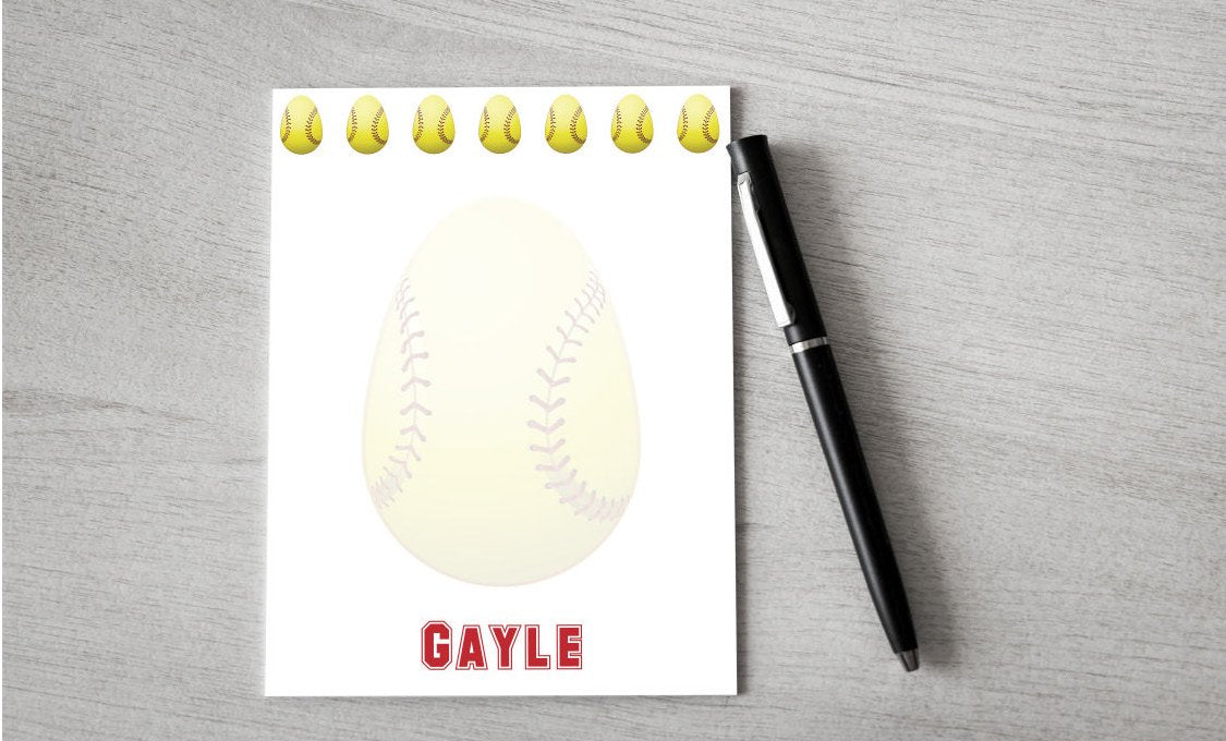 Personalized Easter Softball Design Note Pad